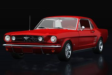 Ford Mustang GT three-quarter view red by Jan Keteleer