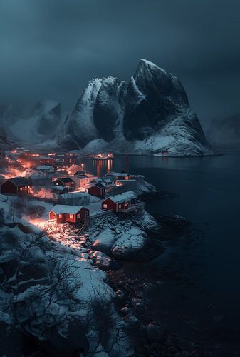 Enchanting winter Lofoten panorama