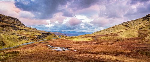 Last daylight in the valley, Lake district, Great Britain