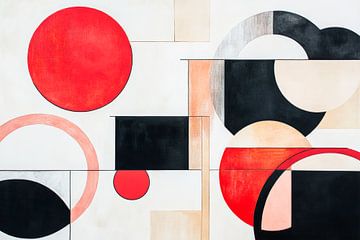 Play of colours in geometryAbstract harmonies in redCircle and by Poster Art Shop