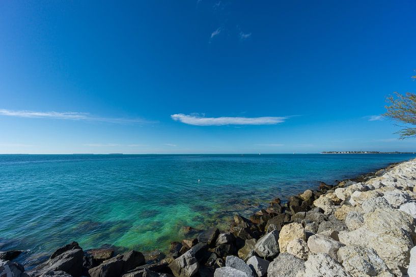 Verenigde Staten, Florida, Blauw helder oceaanwater bij key west achter van adventure-photos