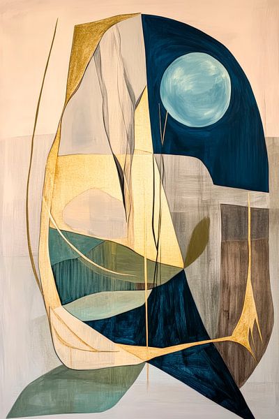 Abstract landscape with moonlight - Harmony by Poster Art Shop