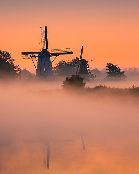 Lever du soleil, Ten Boer, Groningen, Pays-Bas par Henk Meijer Photography