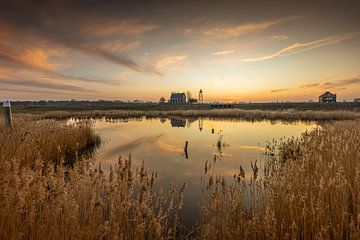 Magische Zonsondergang bij de Oude Haven van Schokland