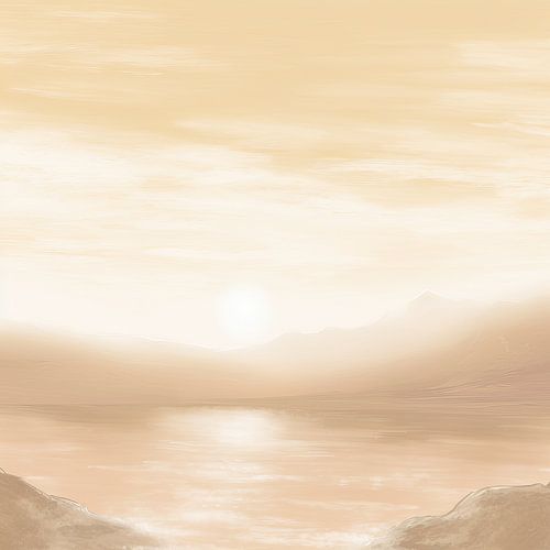 Beige Schilderij Eternal Harmony | Landschapschilderij