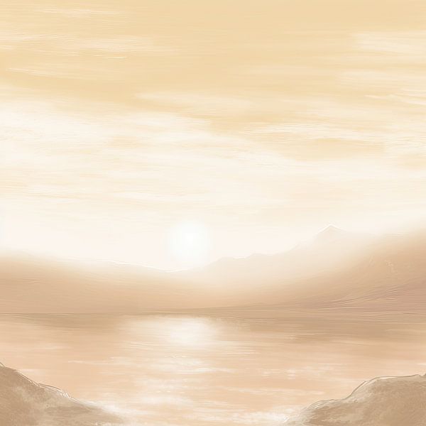 Beige Painting Eternal Harmony | Landscape painting by Eye catching paintings