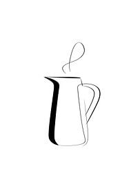 Minimalist coffee pot with steam by drdigitaldesign