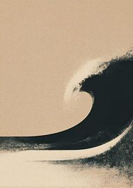 Vintage Welle auf beige Hintergrund von Niklas Maximilian