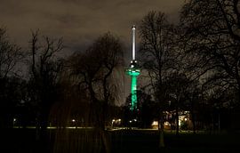 illuminated Euromast in Rotterdam by Bert Weber