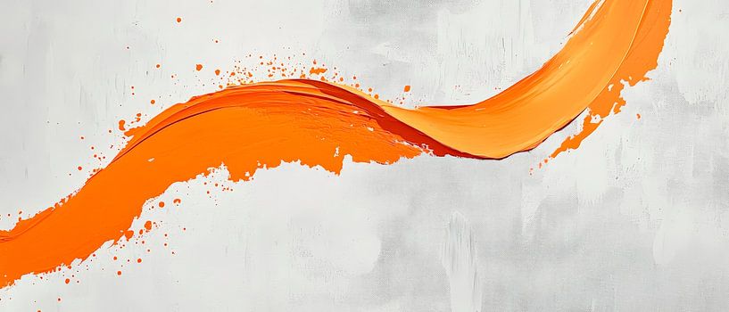 Dynamic orange brushstrokes - Modern by Poster Art Shop
