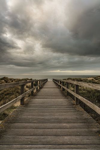 Dreigende lucht boven de Noordzee