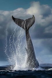 Sprong van de majestueuze walvis van Poster Art Shop