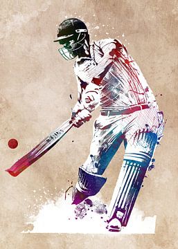Cricket sport kunst #cricket van JBJart Justyna Jaszke