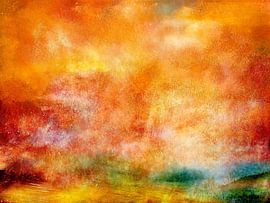 Landschaft in Orange getaucht von Claudia Gründler