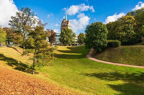 Historical buildings in Rostock, Germany