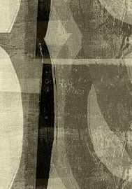 Neutral abstract forms on linen in Wabi-sabi style by Dina Dankers