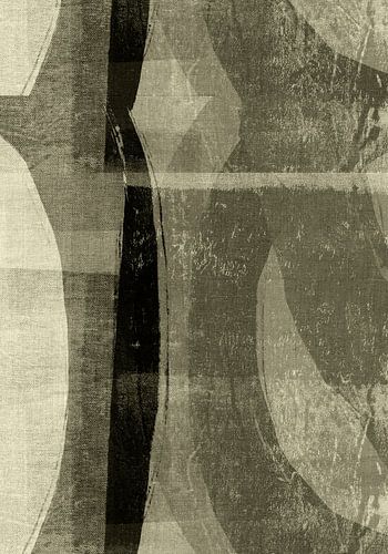 Neutrale abstracte vormen op linnen in Wabi-sabi-stijl