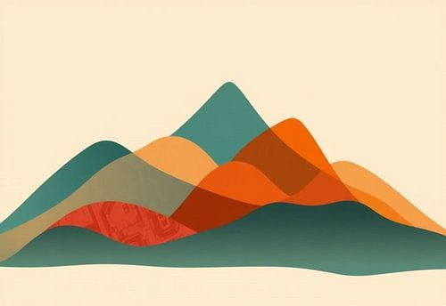 Etherische berglagen: Een hedendaags abstract landschap