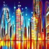 A futuristic colourful cityscape - 6 by Leo Luijten