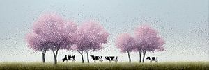 Feld der rosa Schleife