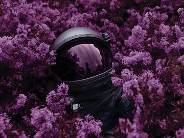 Purple Moon - Galactic Bloom (astronout) van Surreal Media