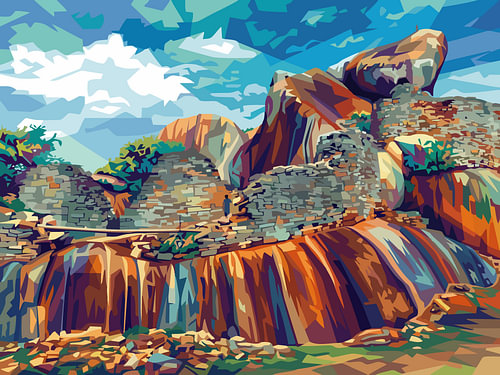 Great Zimbabwe WPAP Pop Art Illustration Metal Poster