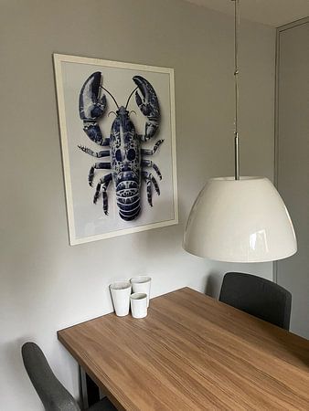 Lobster in delft blue porcelain