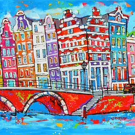 Amsterdam van Vrolijk Schilderij