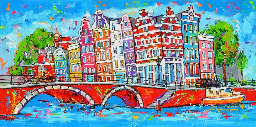 Amsterdam van Vrolijk Schilderij