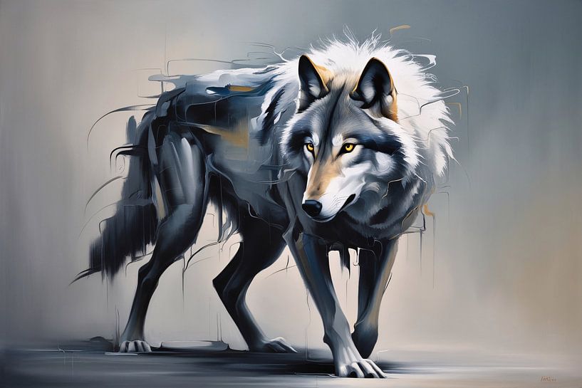 Minimalistisch berglandschap met boom van Art & Soul Creations