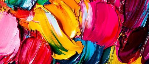 Kleurrijke olieverf op canvas