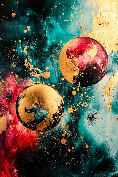 Abstract planets and gold details by Imperial Art House