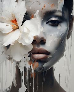 Porträt "Blumentropfen" von Carla Van Iersel
