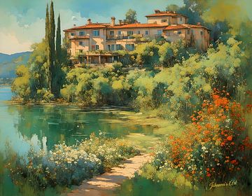 Romantic Village 17 by Johanna's Art