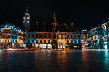 Vieille Bourse de Lille at night by Paul Poot