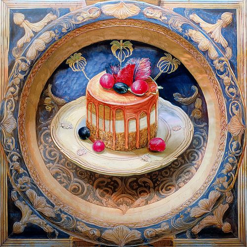 Een kunstwerk van een taart
