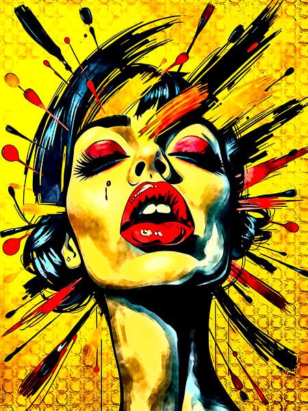 BLACK - RED - GOLD / HAPPINESS IN BLOOM by The Art of Mark Fischer