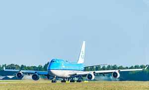 KLM Boeing 747 Jumbojet-Flugzeug startet vom Flughafen Schiphol