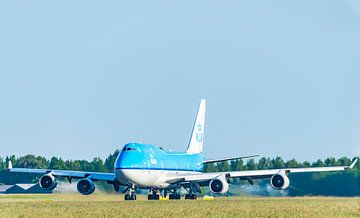 KLM Boeing 747 Jumbojet airplane taking off from Schiphol Airport by Sjoerd van der Wal Photography