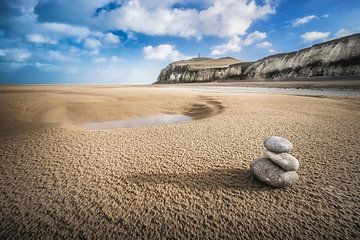 Zen on the beach on the French coast by Niels Barto