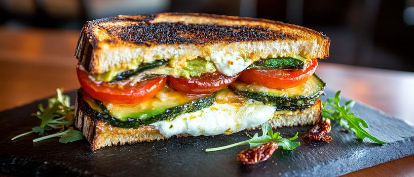 Vegetarian sandwich with fresh ingredients by Poster Art Shop