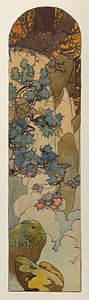 Carton de vitrail pour la bijouterie Fouquet d'Alphonse Mucha