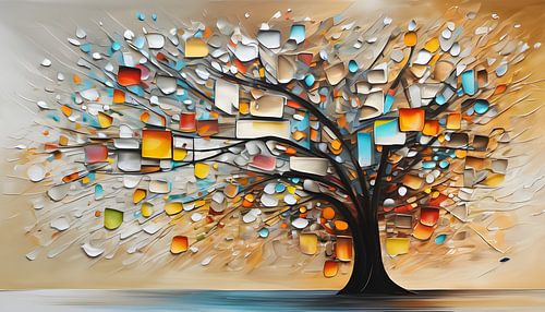Peinture arbre abstraite