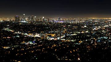 Vue de nuit du centre-ville de Los Angeles