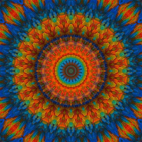 Mandala blauw van Marion Tenbergen