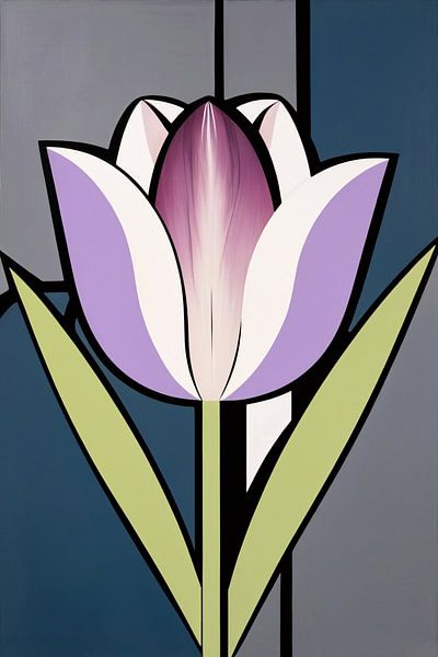 Purple abstract tulip artwork by Art & Soul Creations