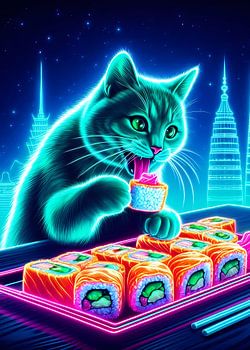 Katze Sushi Fantasie