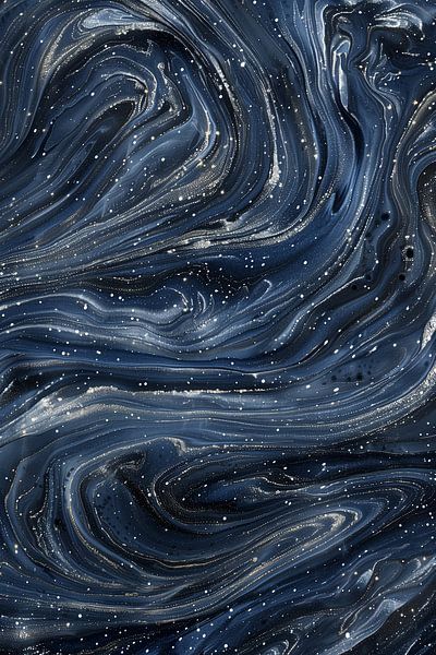 Swirling galaxies in dark blue by artefacti