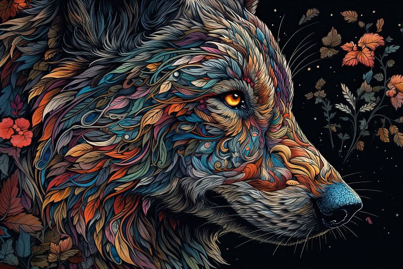 Painting Eyes Of The Nights - Modern Colourful Eyecatcher by ARTEO Paintings