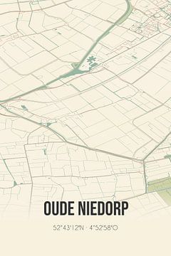 Vintage landkaart van Oude Niedorp (Noord-Holland) van MijnStadsPoster